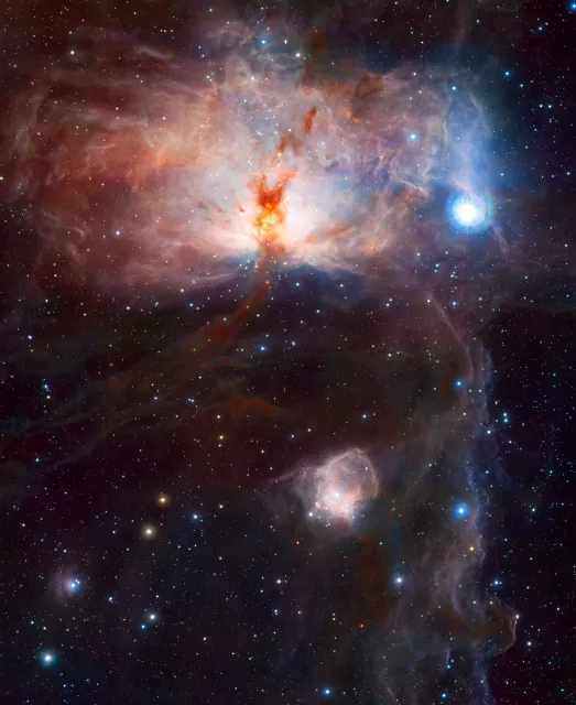 Nébuleuse de la Flamme, photographie d'archives